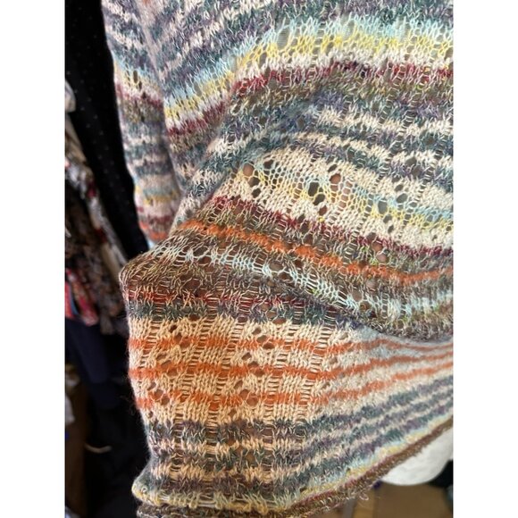 Free People Lost In The Forest Striped Cropped Sweater Lightweight Sz S - Picture 5 of 10